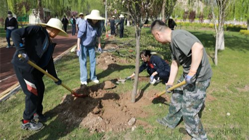 “植此青绿，共绘青山”——甘肃开云足球集团开展义务植树活动
