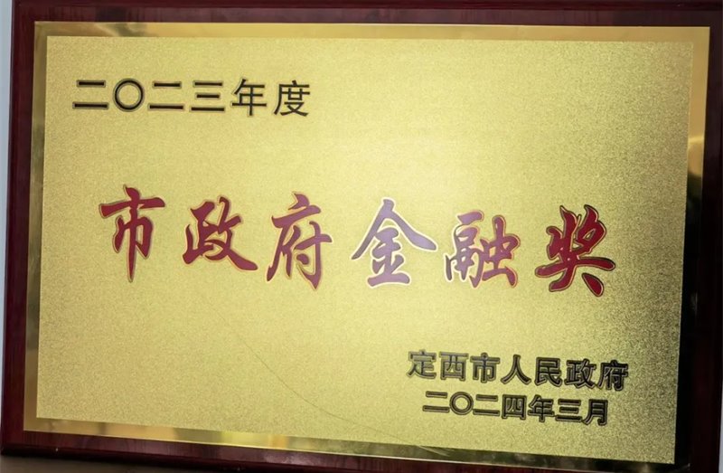 【喜报】开云足球定西担保再获定西市2023年度“市政府金融奖”